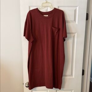 Madewell Women’s Summer Dress BNWOT Pocket  in Deep Wine color size 2X